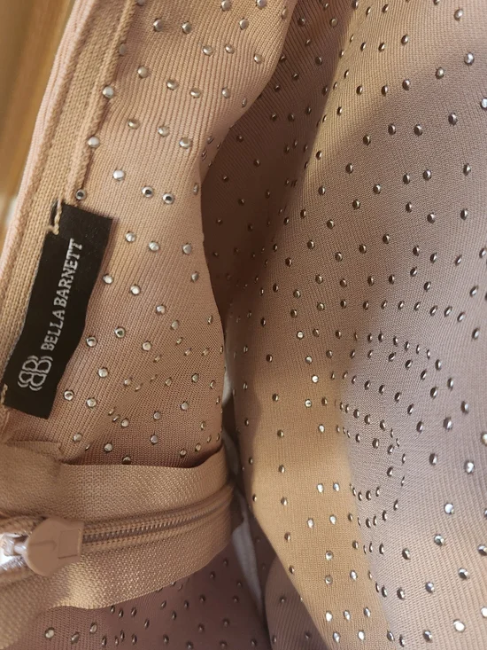 Beaded Halter Crop Top with White Midi Skirt - BELLABARNETT - Picture 6 of 7